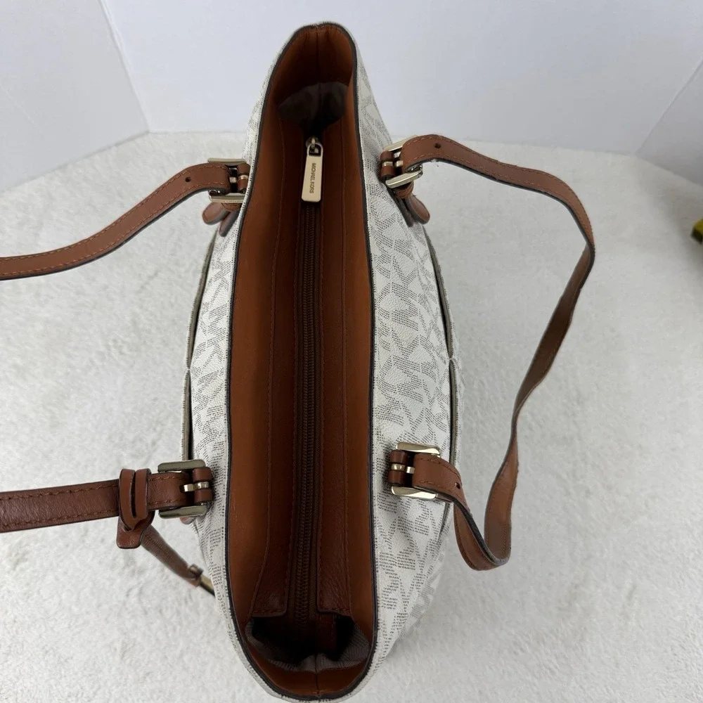 MICHAEL‎ KORS Bedford Large Pocket Vanilla Tote Bag Logo 30S0GBFT3B